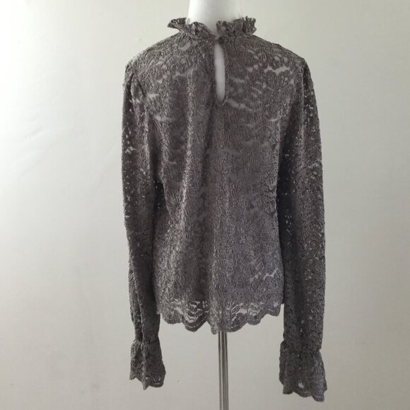 Anthropologie Eri + Ali Lace/Net Blouse l - Picture 5 of 11